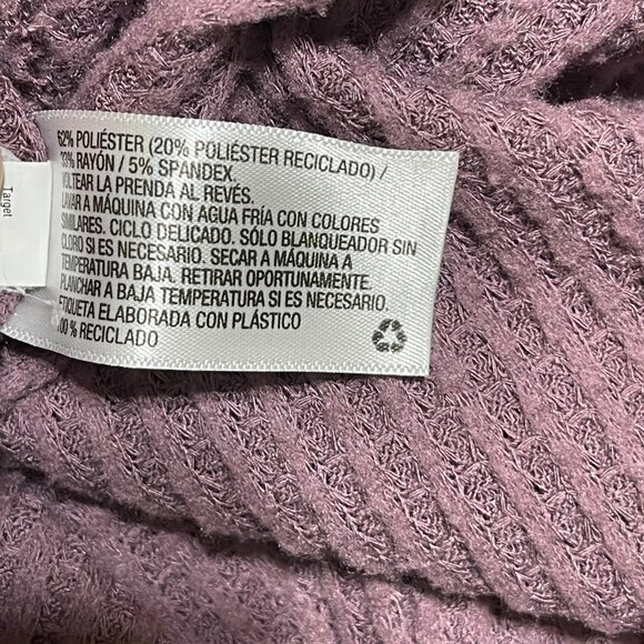 Wild Fable Waffle Knit Thermal Top Plum Size S Small Turtleneck Cropped - Picture 6 of 6
